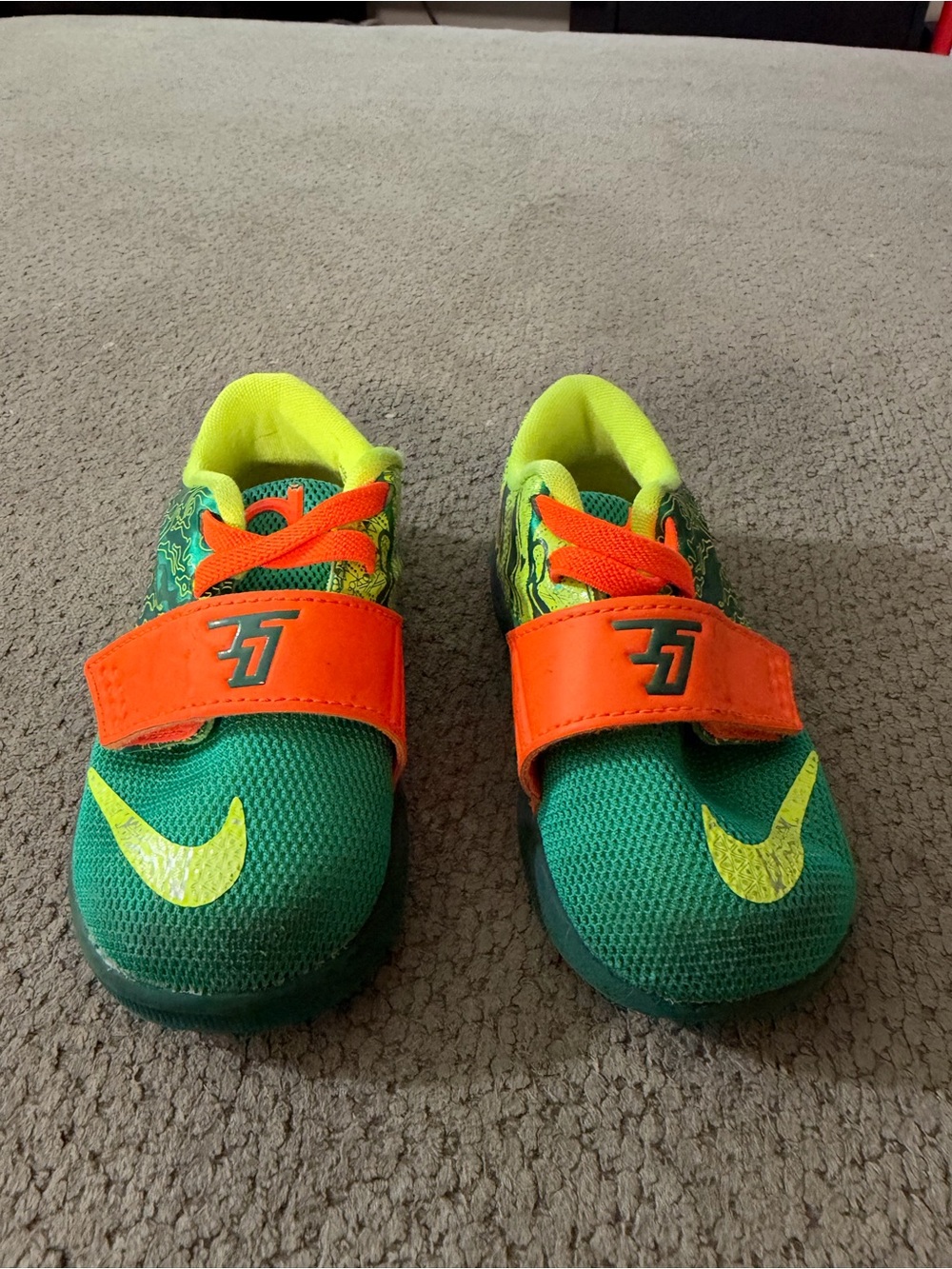 Nike KD 7 Toddler Shoes — Teal/Orange/Volt